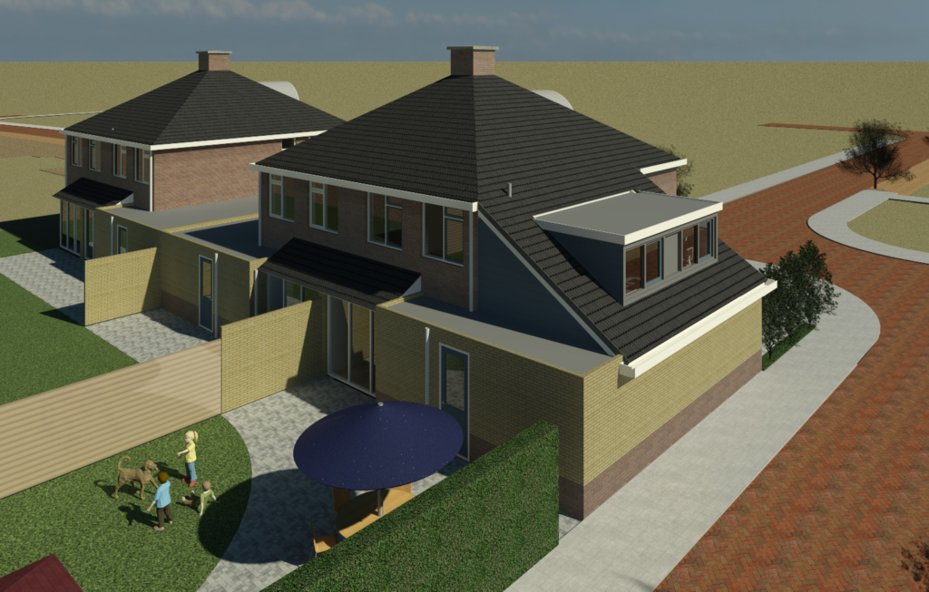 Impressie tuinzijde dakopbouw woonhuis Groesbeek